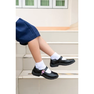 Bata บาจา รองเท้านักเรียนคัทชูวัยชั้นประถมศึกษา ช่วงอายุ 6 - 12 ปี สำหรับเด็กผู้หญิง รุ่น B-BUTTERFLY สีดำ รหัส 4416614