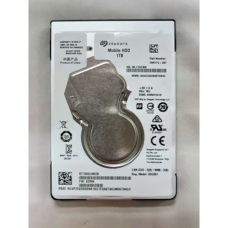 ฮาร์ดดิสก์ harddisk 1 TB 2.5" Seagate