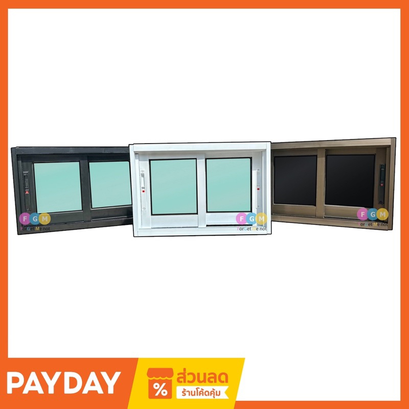หน้าต่างบานเลื่อน ขนาด 60x40 ซม. หน้าต่างห้องน้ำ หน้าต่างอลูมิเนียม