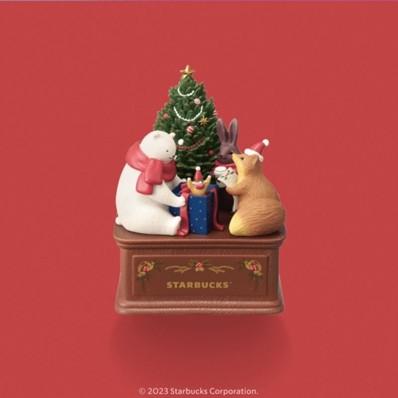 📌พร้อมส่ง📌 กล่องดนตรีคริสต์มาส​ สตาร์บัค​ส์ Starbucks​ Christmas : Holiday Little Friends Music Box.