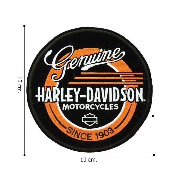 อาร์มปัก Harley Davidson Motorcycles Genuine Record ฮาร์เล่ย์-เดวิดสัน ตัวรีดติดเสื้อ อาร์มรีดติดเสื