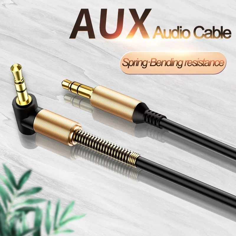 สาย AUX 3.5มม ผู้-ผู้ 🌟 ใช้ต่อ หูฟัง / มือถือ / ลำโพง สายสวย ความยาว 1 เมตร AUX Male-Male L Shaped ⚡✨