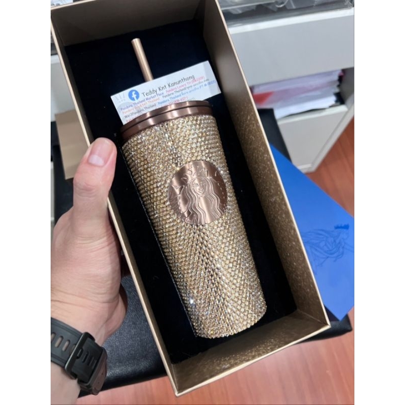 แก้วน้ำ Starbucks Champagne Gold Bling Cold 16oz.