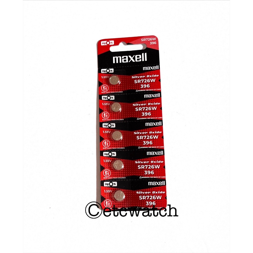 พร้อมส่ง> ถ่านกระดุม Maxell SR726W / 396 1แผง 5ก้อน สำหรับ BA-110 BA-111 BA-112 BA-120