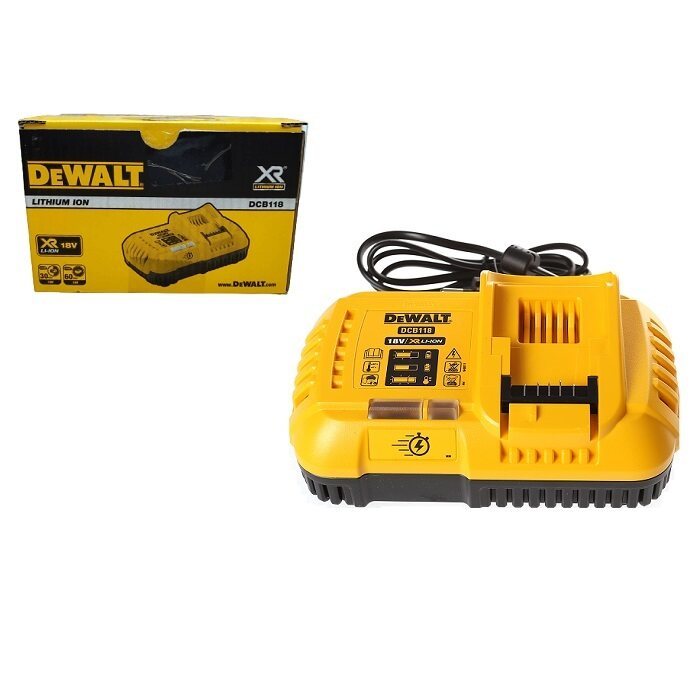 DEWALT แท่นชาร์จแบตเตอรี่ รุ่น DCB118 ชาร์จเร็ว แท่นชาร์จแบตเตอรี่ Lithium-ion 18V ลิเธียมไอออน แท่นชาร์จ ชาร์จแบต เค