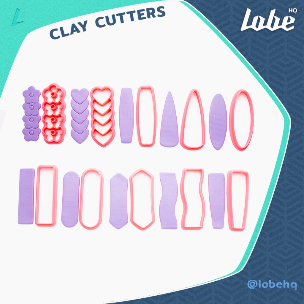 พิมพ์กดดินโพลิเมอร์รูปทรงสำหรับทำกิ๊ฟติดผม/Barrette Hair Clip Shape Lobehq Polymer Clay Cutter/ Clay Mold Tools