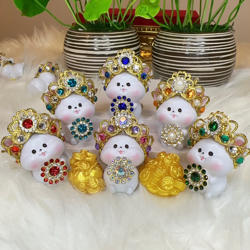 หนูมุสิกะถวายพระพิฆเนศ🕉️รุ่นมหาเศรษฐีเหลี่ยมเพชร2💍