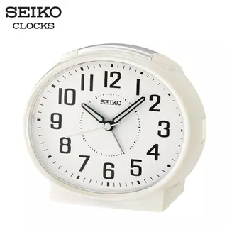 SEIKO CLOCKS นาฬิกาปลุก รุ่น QHK059W ขนาด 4.4 x 5.1 นิ้ว เดินเรียบ สีขาว