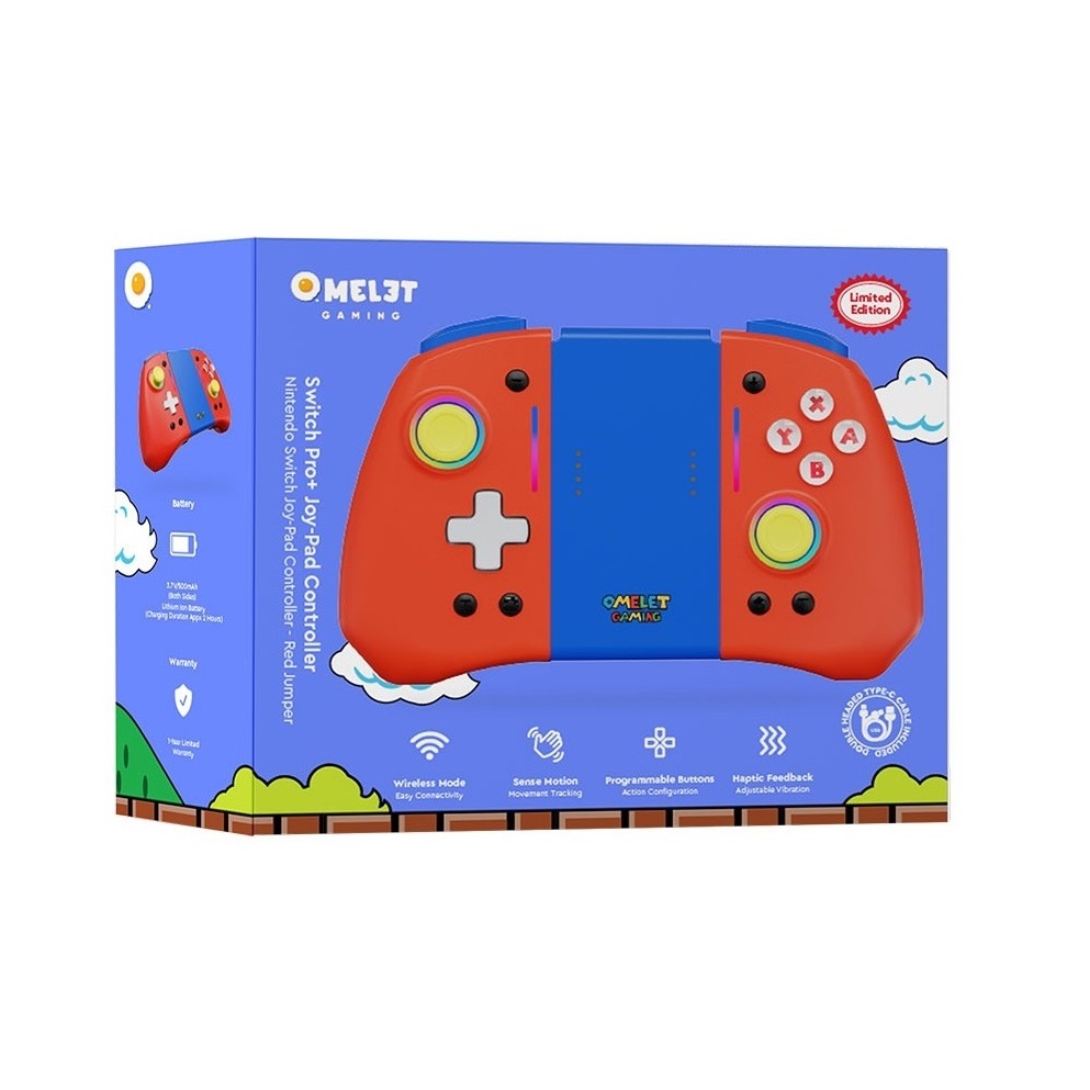 Omelet Switch Pro Joy-Pad Controller – Red Jumper edition