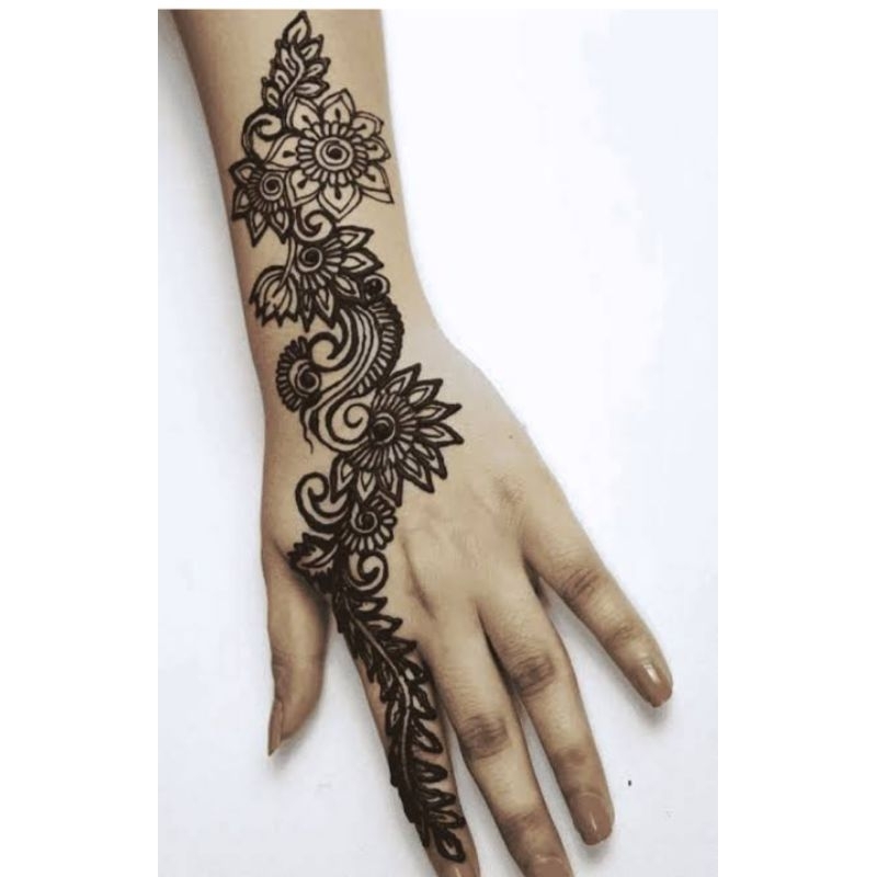 รอยสักชั่วคราวสีดำเฮนน่า henna black temporary tattoo body paint hand paint