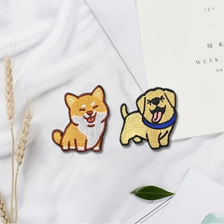 ตัวรีดติดเสื้อผ้า กระเป๋า หมวก รองเท้า ลายน้องหมา อาร์มรีดติดผ้า งานปัก ตัวรีดความร้อน