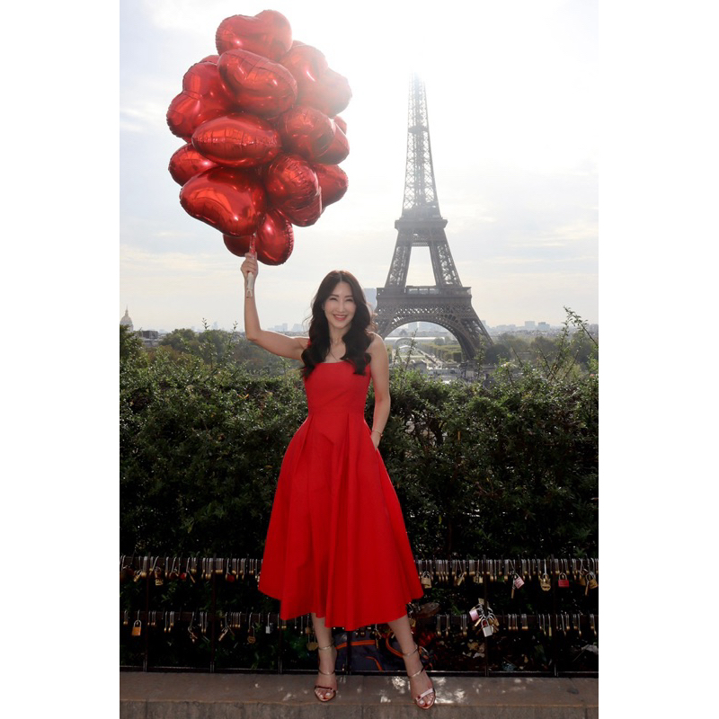 PD136 RED Midi Dress