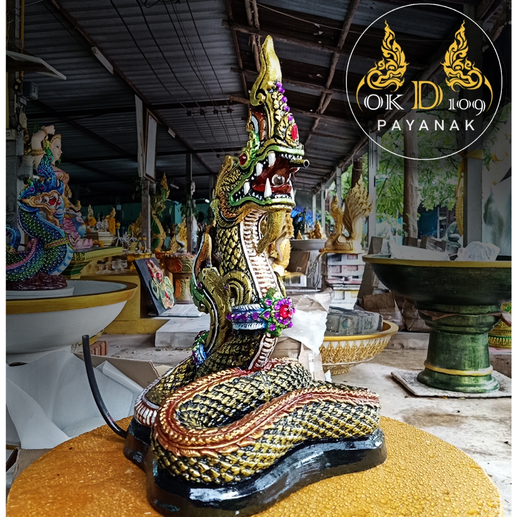 รูปปั้นพญานาคพ่นน้ำ รูปปั้นพญานาค พญานาคพ่นน้ำ พญานาคปูนปั้น พญานาค พญานาค K-35 (สูง 40 ซม.) - รูปที่ 3