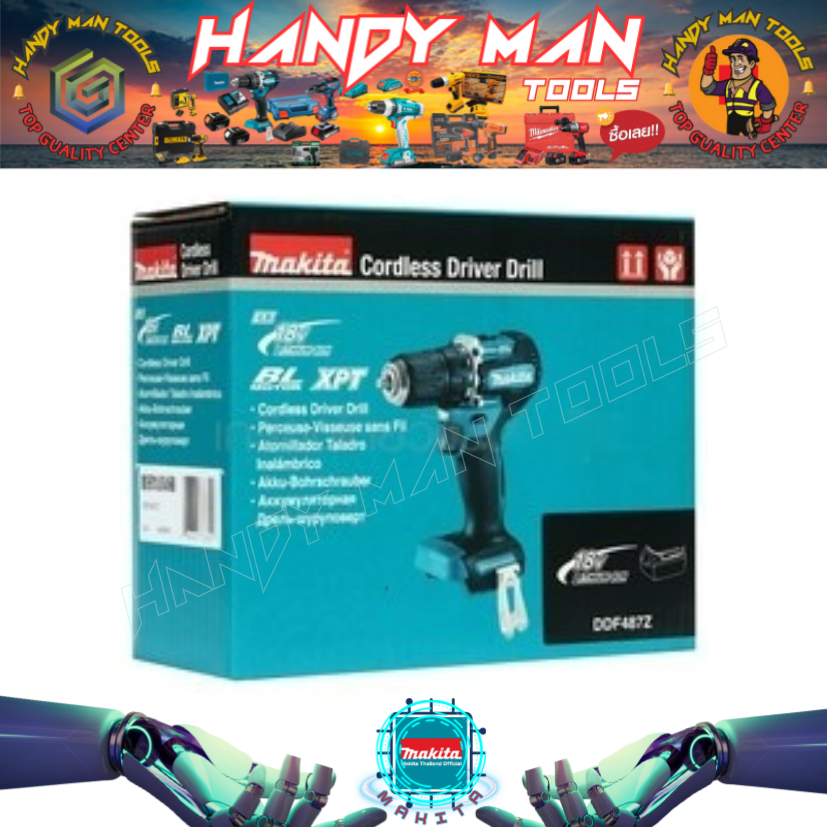 MAKITA รุ่น DDF487Z สว่านไขควงไร้สาย 18 โวลต์ ขนาด 1/2 นิ้ว ไม่รวมแบตเตอรี่และแท่นชาร์จ