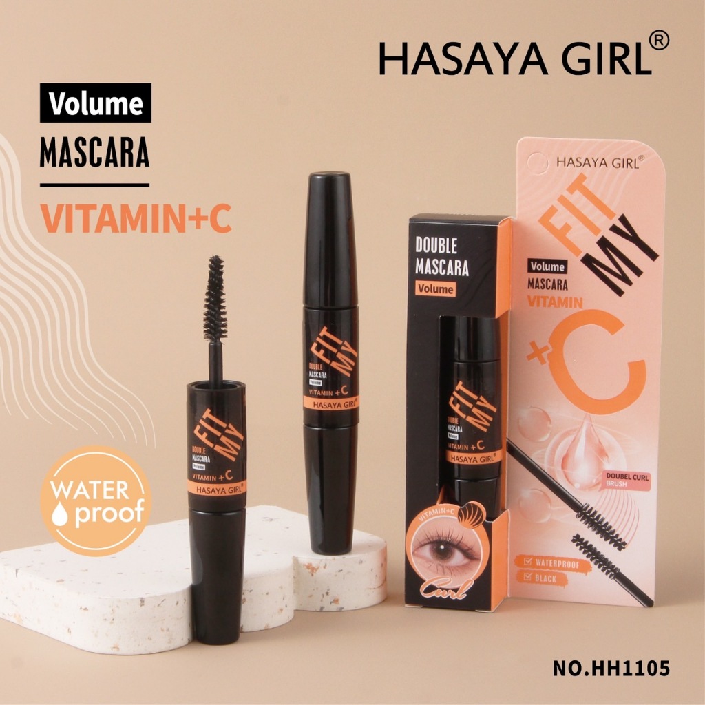 Hasaya Girl FitMy Vitamin C Volume Mascara มาสคาร่ากันน้ำ สูตรวิตามินซี เพิ่มความงอนหนา ติดทนนาน
