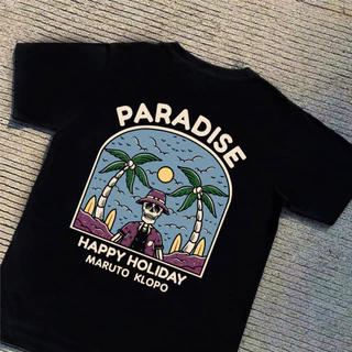 VINTAGE FACTORY เสื้อยืด Cotton100% PARADISE - เทคนิคซิลค์สกรีน สีจมลงเนื้อผ้าติดทนนาน