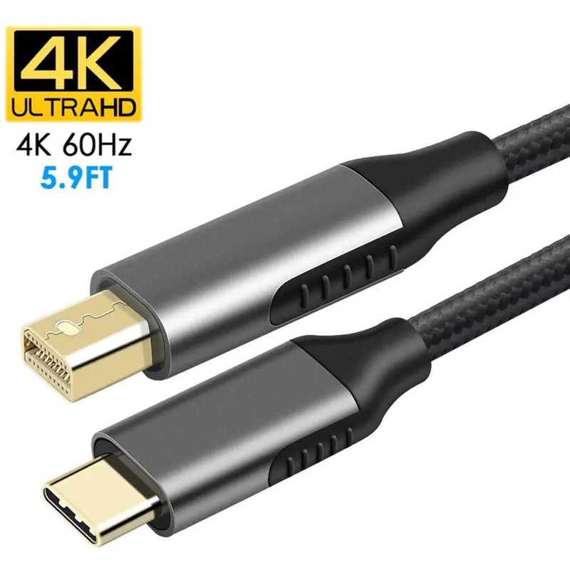 USB Type C To Mini DisplayPort Mini DP 4K @ 60Hz ใช้งานร่วมกับ แมคBook Pro Book แอ่ USB C (5.9ft)
