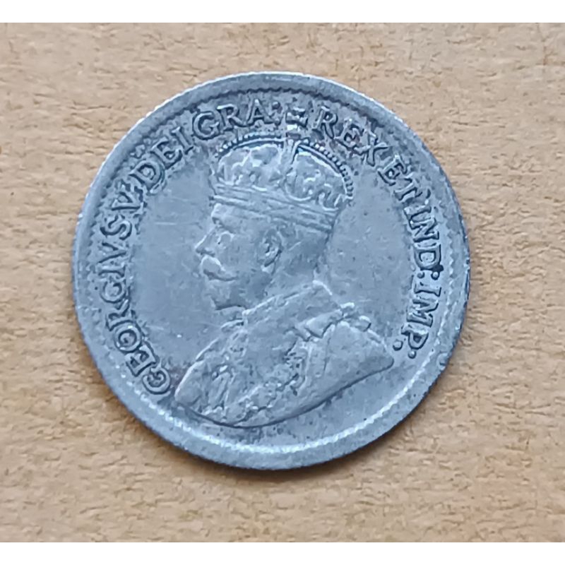 แคนนาดา 5 Cents ปี 1917 กษัตริย์จอร์จ ที่ 5 เนื้อเงิน 92%