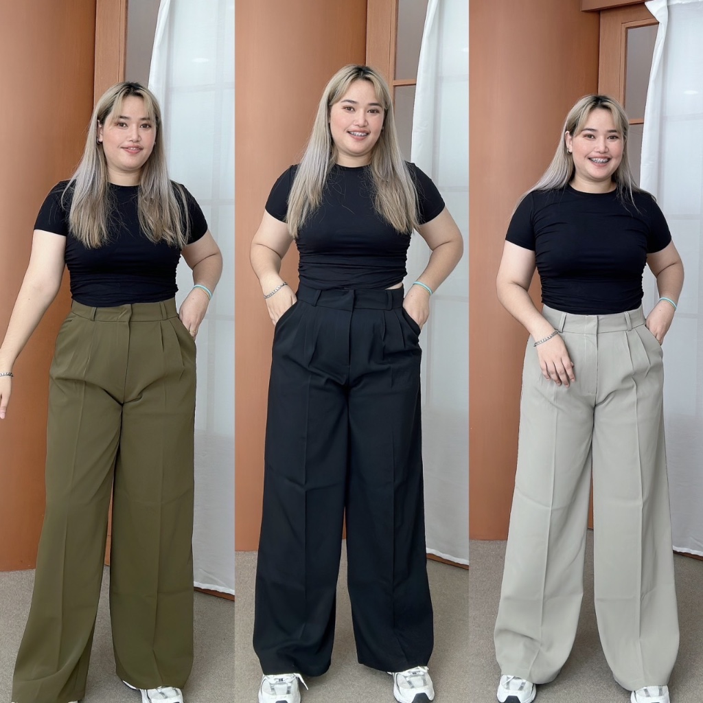 Bonnie pants กางเกงทรงกระบอกใหญ่เอวสูง พรางหุ่นได้ดี