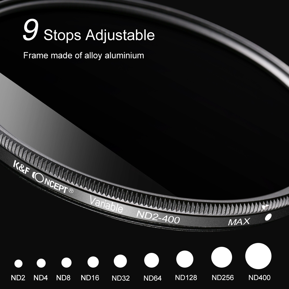 K&F ND2-ND400 Filter ฟิวเตอร์ลดปริมาณแสงชนิดปรับหมุนได้ Variable Fader Neutral Density ND Filter B Series ประกันศูนย์ไทย
