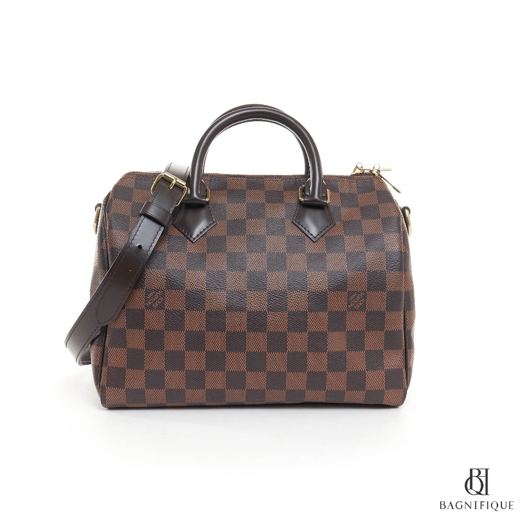 LV SPEEDY BAND 25 BROWN DAMIER DAMIER CANVAS GHW