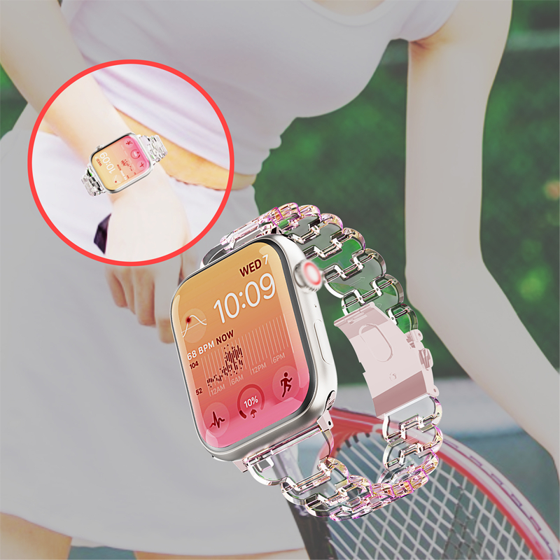 แฟชั่นนาฬิกาสำหรับ iwatch 10 9 8 7 6 SE 5 4 3 2 1 PC เรซิ่นสายนาฬิกา 49mm 46mm 41 มม. 45 มม. 44 มม. 42 มม. 38 มม.40มม.
