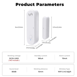 Tuya WiFi Door Window Sensor With Sound รุ่น DS-101 เซนเซอร์ ประตู หน้าต่าง แจ้งเตือนเสียงและแสง