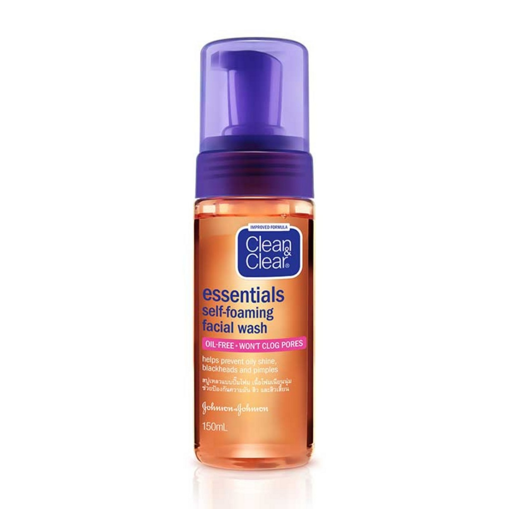 Clean & Clear essentials self-foaming facial wash. คลีน แอนด์ เคลียร์ เอสเซนเชียล เซลฟ์-โฟมมิ่ง โฟมล้างหน้า 150 มล.