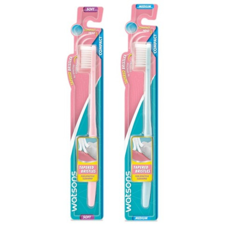 WATSONS วัตสัน แปรงสีฟัน สแตนดาร์ด คอมแพ็ค (ซอฟท์/มีเดียม) 1ด้าม