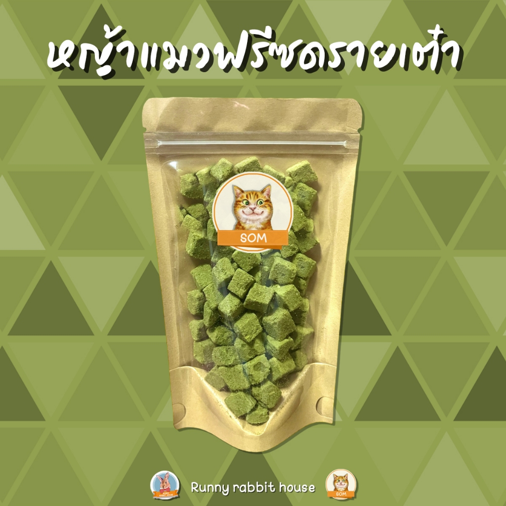 🔥ลด30%ในlive🔥หญ้าแมวฟรีซดรายแบบเต๋า ขนาดทดลอง 20 กรัม หญ้าแมวอบแห้ง ฟรีซดรายแมว ขนมแมว
