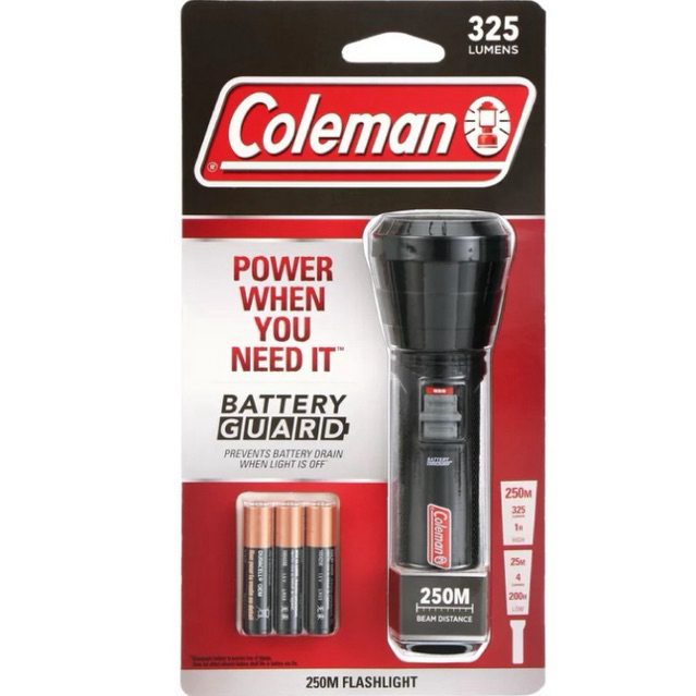 [พร้อมส่ง]-Coleman 325 Lumen LED Flashlight With BatteryGuard🇺🇸-ไฟฉาย Coleman พร้อมถ่าน AAA