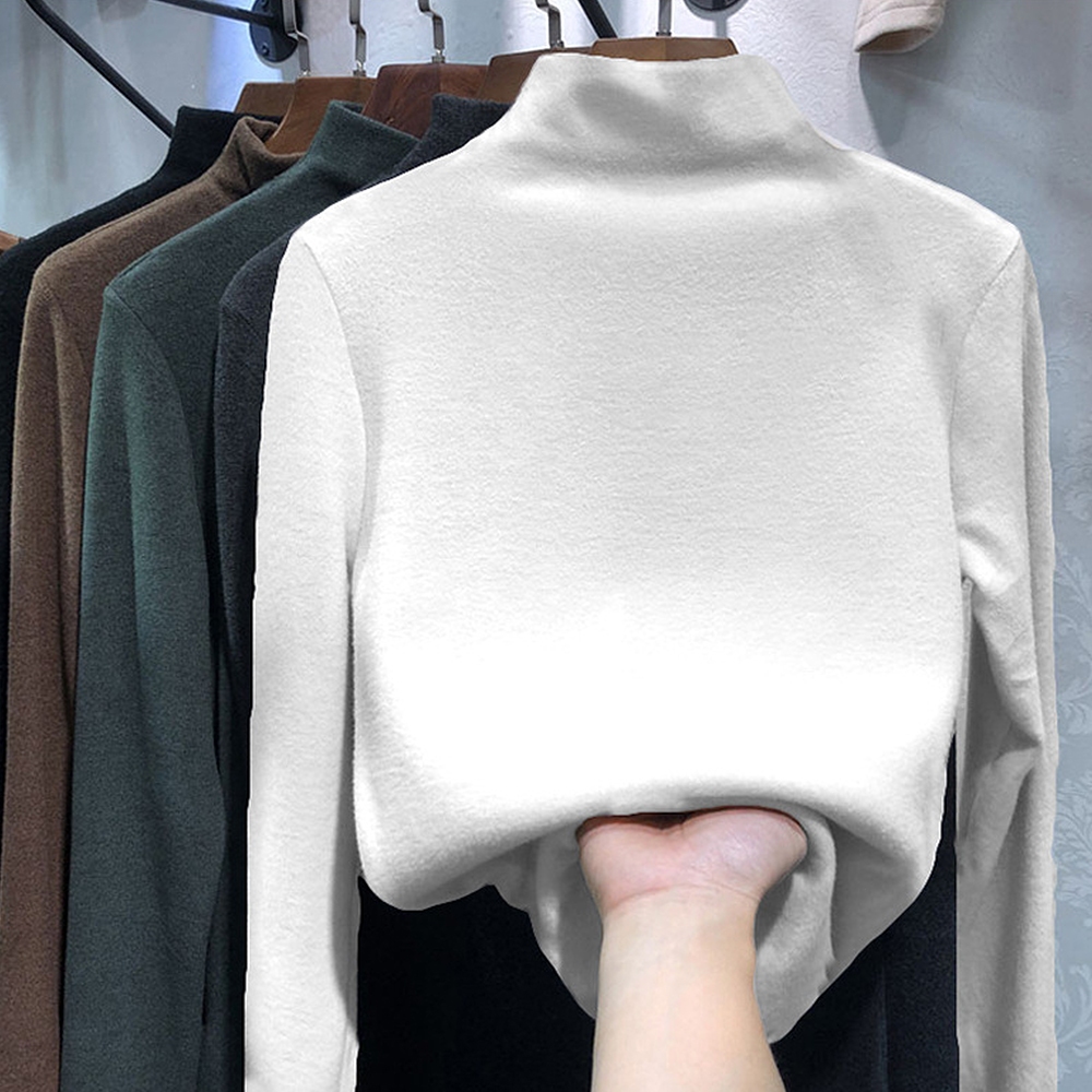 F2C เสื้อคอเต่าแขนยาว เสื้อยืดสีเรียบ ใส่สบาย แฟชั่นสไตล์เมืองหนาว