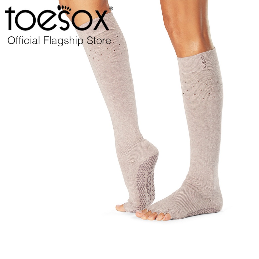 ToeSox Grip Half Toe Scrunch Knee High โทซอคส์ ถุงเท้ากันลื่นเปิดนิ้วเท้า พิลาทิส โยคะ รุ่น สครันช์