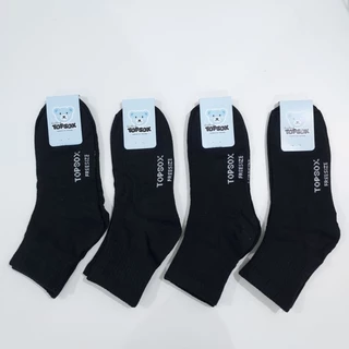 ถุงเท้าข้อกลางสีดำ ป้ายTopsox หนา นุ่ม ยกโหล12คู่