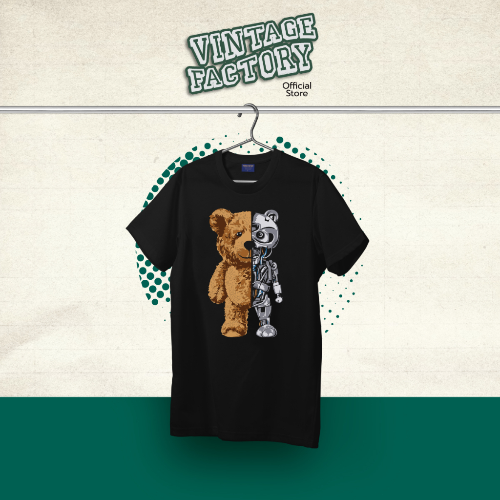 (พร้อมส่ง) เสื้อยืด ROBOT BEAR - ผ้า Cotton100%