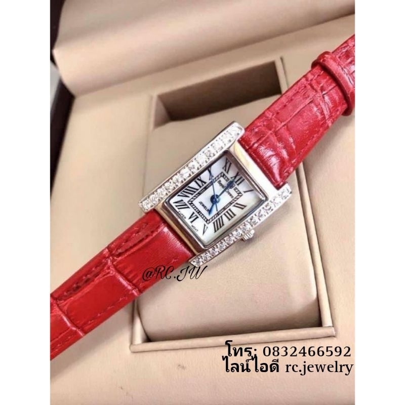 นาฬิกา Royal Crown นาฬิกาข้อมือผู้หญิง (แบรนด์แท้) นาฬิกาเพชร หน้าปัดขาวมุก สายหนังแท้ นาฬิกากันน้ำ มีบัตรับประกัน1ปี