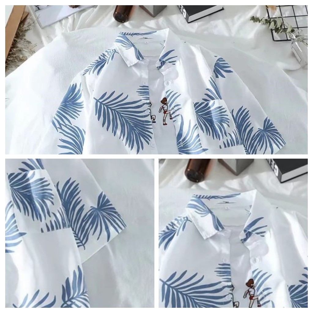 ชุดเสื้อฮาวาย กางเกงขาสั้น 2ชิ้น ลําลอง สไตล์ฮาวาย เสื้อลายใหม่ล่าสุด ใส่เที่ยวทะเลหรืออยู่บ้านชิลๆ