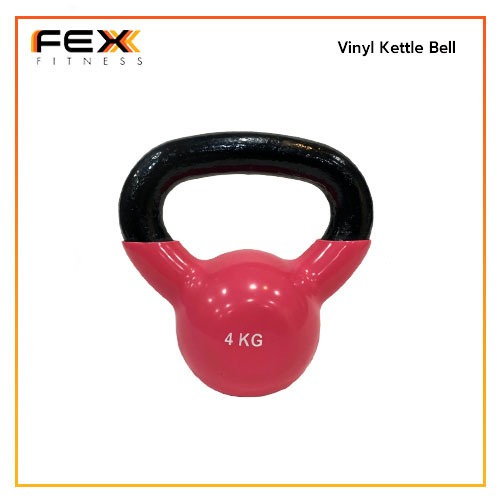 FEX Fitness - Vinyl KettleBell ลูกตุ้มยกน้ำหนัก เคตเทิลเบล น้ำหนัก 4 kg.(คละสี) *กรุณาสอบถามสีก่อนสั่งซื้อ