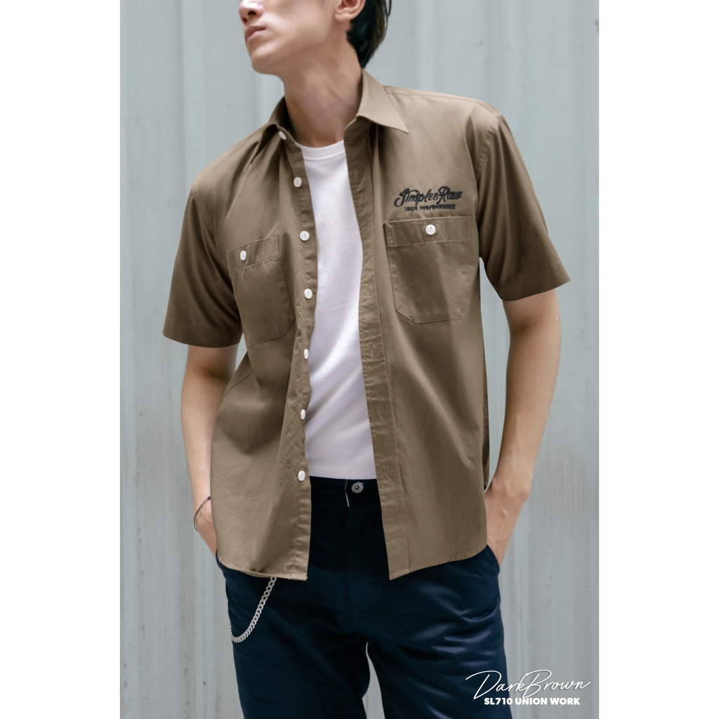Simple&Raw - เสื้อเชิ้ต SL710 UnionWork (DarkBrown)