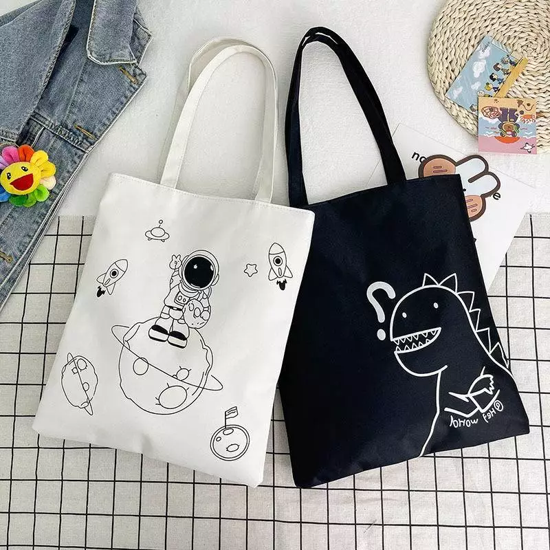 (พร้อมส่งจากไทย) กระเป๋าสะพายผ้าแคนวาส มีซิป สไตล์มินิมอล
