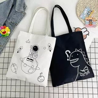 (พร้อมส่งจากไทย) กระเป๋าสะพายผ้าแคนวาส มีซิป สไตล์มินิมอล