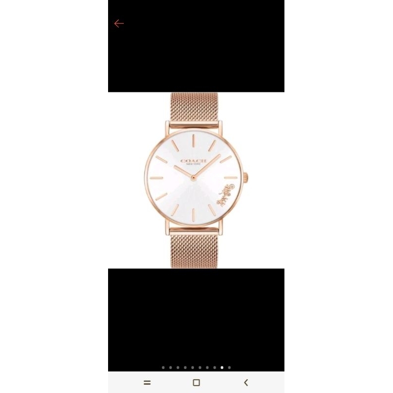 Coach Woman's Perry Rose Gold Mesh Bracelet Watch 1450326 (ของแท้มือสอง)