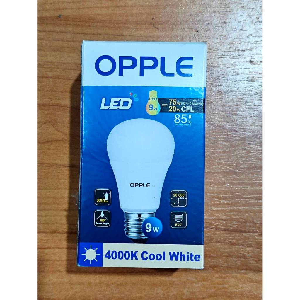 OPPLE หลอด LED BULB 9W แสง COOLWHITE (4000K) ขั้ว E27
