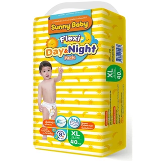 ผ้าอ้อมเด็ก Sunny Baby รุ่น Flexi Day&Night แพ็คใหญ่ เฟล็กซี่เดย์&ไนท์ ซึมซับดี แห้งไว ได้นานถึง 8 ชม.ทั้งกลางวันกลางคืน