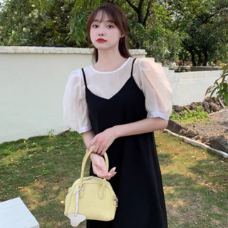 D04💕เอี๊ยมกระโปรง สาวอวบมีไซส์ 32-62 นิ้ว สายปรับได้ด้านหลัง…