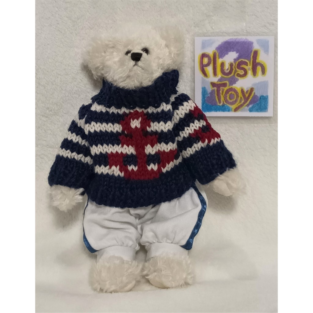 ตุ๊กตาหมีขาววินเทจ ใส่สเวตเตอร์ UNIPAK Teddy Bear Plush