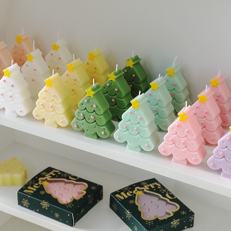 [ พร้อมส่ง ] เทียนหอม น่ารัก ตกแต่งคริสมาส Christmas ตกแต่งห้อง เทียนต้นคริสต์มาส กลิ่นหอม แต่งบ้านสไตล์เกาหลี ของขวัญ