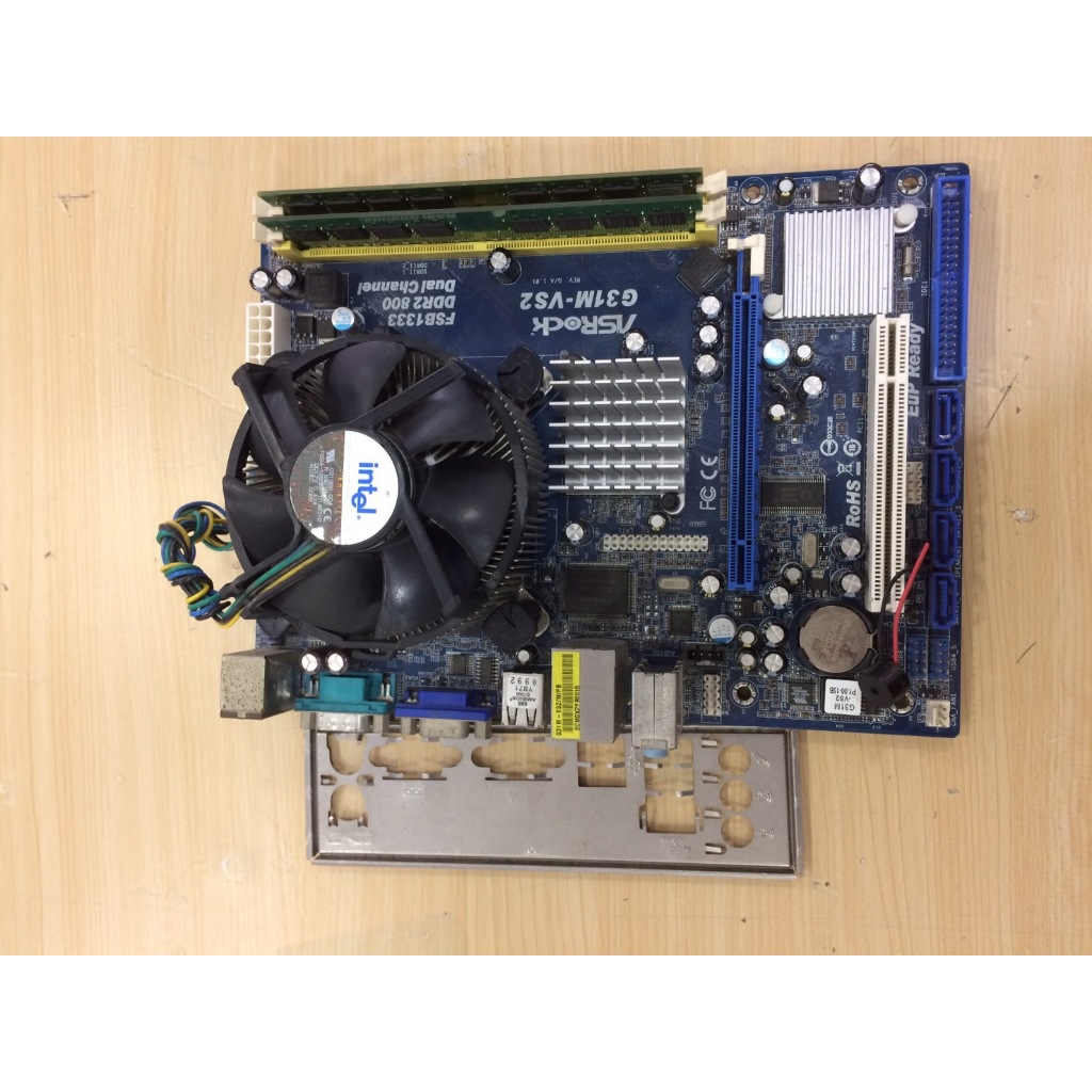 เมนบอร์ด ASROCK G31M-VS2 +แรม 2 GB.+ CPU Intel® Dual Core Quad Duo LGA775