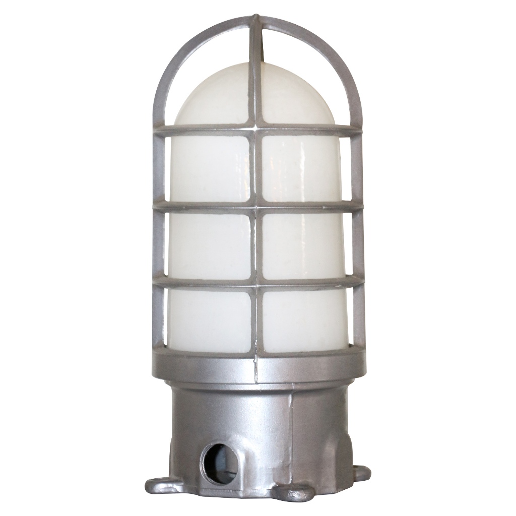 Lightmax โคมไฟหัวเสากรงนก 063/207 โป๊ะแก้วขาวขุ่น สีเทา ขนาด 12 x 23 ซม.