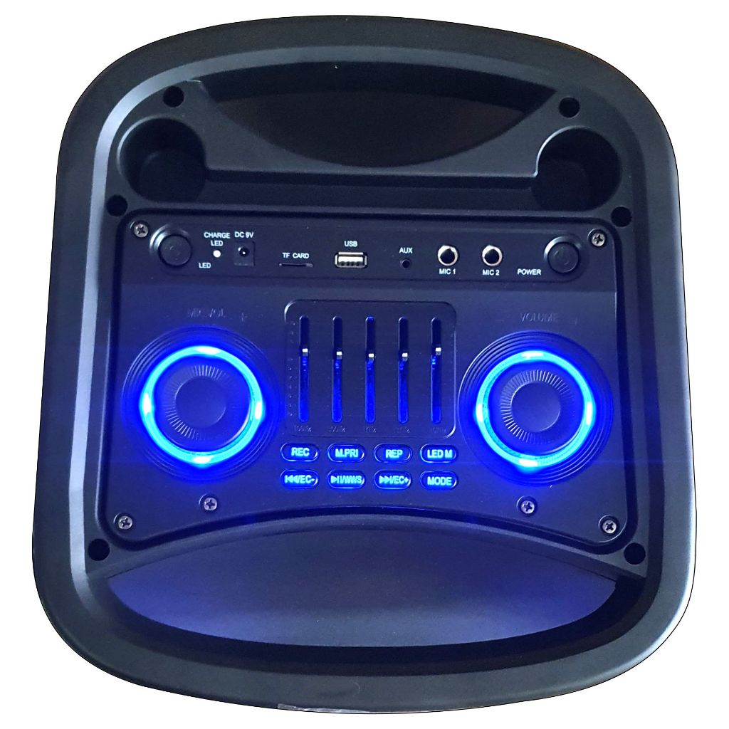 SKG ลำโพง พกพา บลูทูธ ล้อลาก 10นิ้วx2ดอก 40wRMS ขยาย 21,000 W ไมค์ลอย 1ตัว ไฟวิบวับ (ปิด-เปิดได้) รุ่น KG-052 สีดำ เบสดี